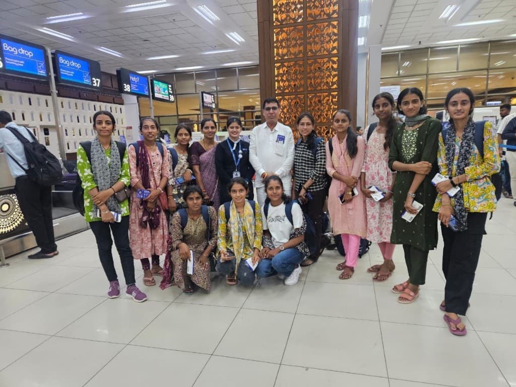 Check-in at the airport with IndiGo for the Goa educational tour