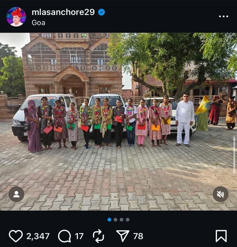 Girls honoured before the Goa trip, recognised by MLA Sukhram Bishnoi