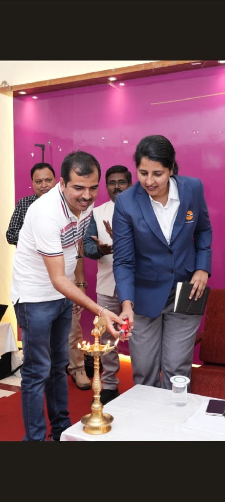 Lamp lighting at an Indane community programme