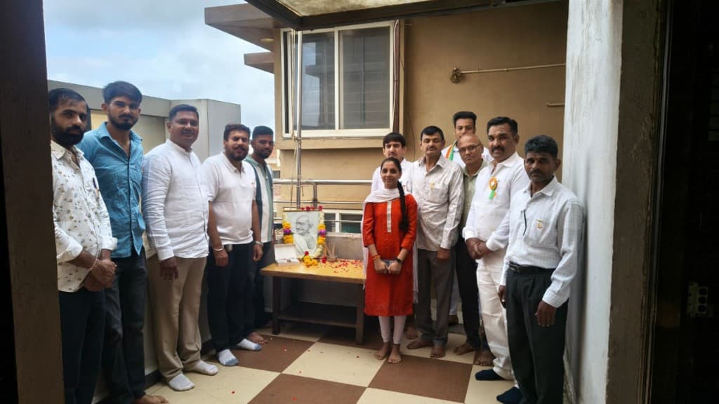 Staff on the terrace for Gandhi Jayanti