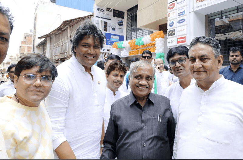 Guests outside Bishnoi Wholesale on opening day